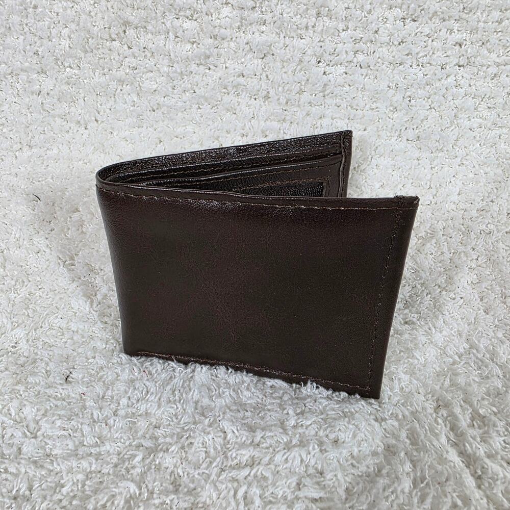 Men's Genuine Leather Bi-Fold Wallet Chocolate Brown Design Made in Mexico